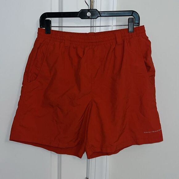 Burnt O Columbia 4 pocket PFG fishing boat 6” lined nylon boating fish shorts M - Picture 1 of 6